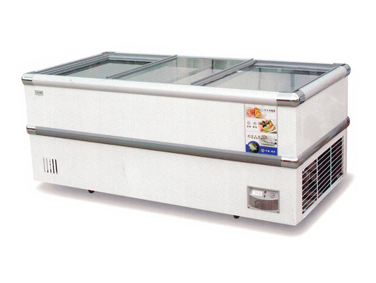 R290 Supermarket Island Freezer For Chicken Manual Defrosting