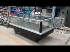 Congelatore del supermercato con porta in vetro scorrevole e finestra di vetro ultra-grande per l'esposizione