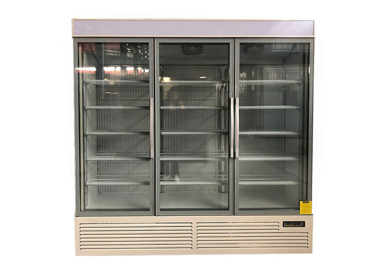 R290 Upright Display Freezer Flat Glass Door 1380L Energy Efficient