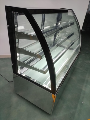 Dispositivo di raffreddamento di Front Curved Cake Display Cabinet con vetro temperato