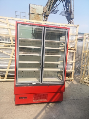 Congelatore di vetro della porta del doppio di Multideck con il LED verticale luminoso