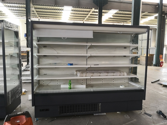 Frigorifero aperto al minuto commerciale dell'esposizione con il refrigerante di R404a