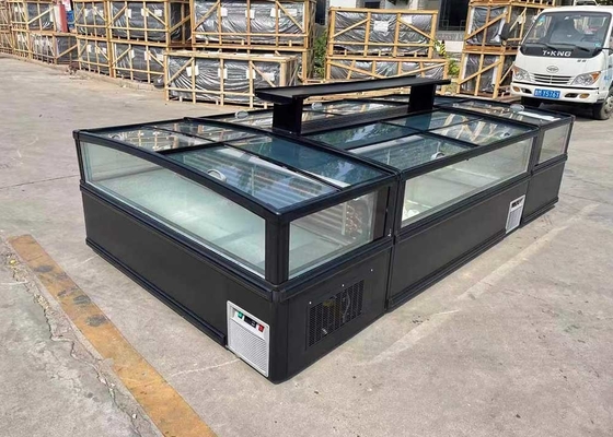 Congelatore ad isola con piano in vetro scorrevole curvo Sbrinamento automatico 1050 litri
