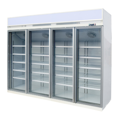 Commerciale porta di vetro frigorifero congelatore combo con 4 porte