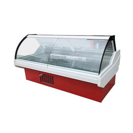 Servire refrigerato vetrina del dispositivo di raffreddamento della ghiottoneria del supermercato sopra il contatore con il pannello di vetro curvo