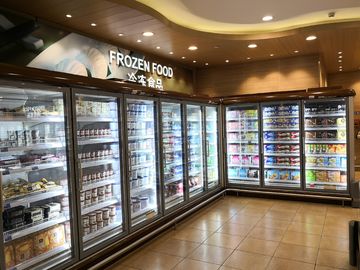 Certificazione di vetro dritta efficiente del CE del congelatore dell'esposizione del supermercato del congelatore della porta