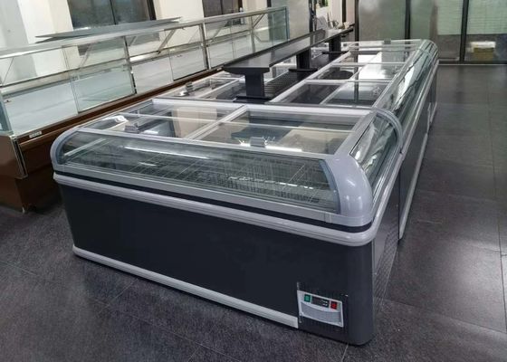 Scivolamento del congelatore di vetro basso-e dell'esposizione del supermercato della porta (parte posteriore anteriore)