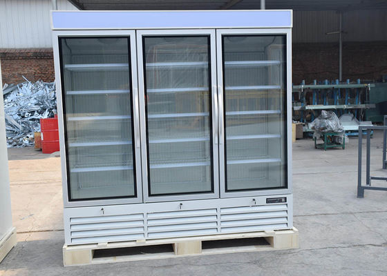 2040 litri tre congelatori di vetro del Merchandiser della porta dell'oscillazione con il sistema di refrigerazione montato inferiore R290