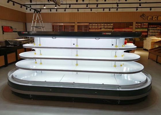 L'auto ovale dell'isola disgela il raffreddamento aperto del fan del frigorifero dell'esposizione