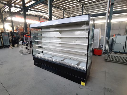 Vetrina aperta del supermercato del refrigeratore di Multideck dell'esposizione dell'ortaggio da frutto con la spina