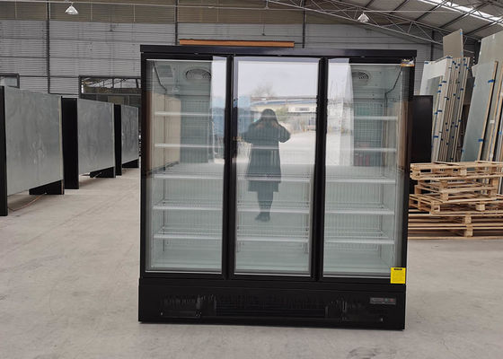 3 congelatore verticale commerciale di vetro delle porte 1260L con il compressore di SECOP