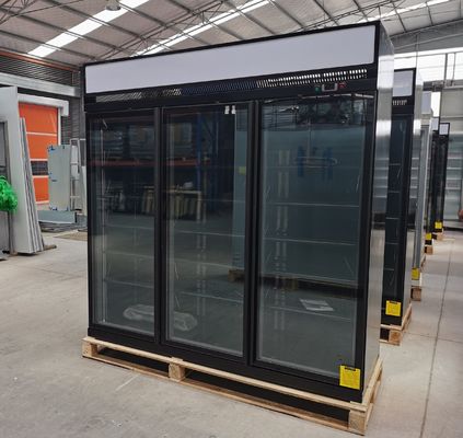 R290 frigorifero di vetro della porta del montante del supermercato 1260L tre con il LED