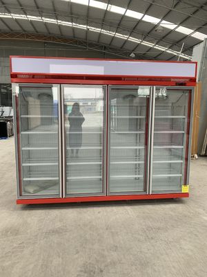 Quattro refrigeratore di vetro rosso dell'esposizione della bevanda della porta R290 con il compressore di SECOP