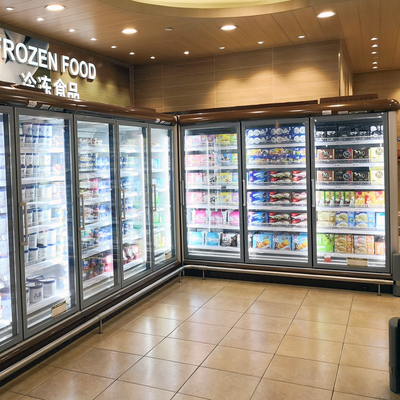 Dispositivo di raffreddamento dritto dell'esposizione del supermercato con due porte