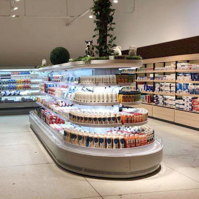 Frigorifero aperto dell'esposizione di Multideck dell'isola ovale per frutta e la verdura