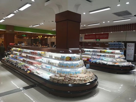 Supermercato Front Oval Island Cooler With aperto tre di R404a sugli scaffali