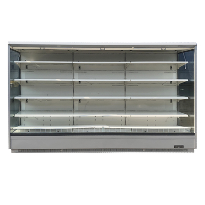 Front Refrigerator aperto dritto per il supermercato con vetro trasparente Endpanels per carne