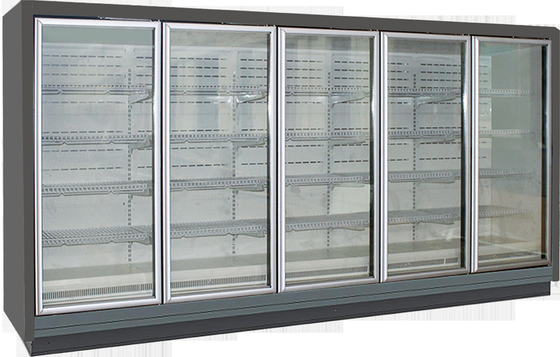Frigorifero fronteggiato dritto commerciale di Multideck con Endpanels solido per l'esposizione degli alimenti congelata supermercato