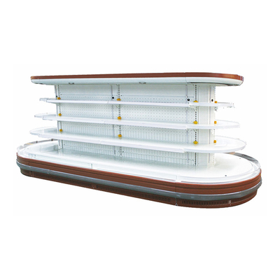 Refrigeratore aperto della vetrina di Multideck dell'isola ovale con le luci brillanti del LED