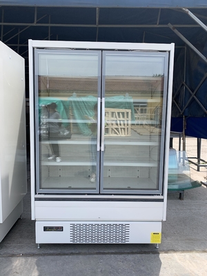 Multideck su misura 2 porte di vetro visualizza l'armadio frigorifero con le porte di vetro antinebbia lustrate il triplo Frameless
