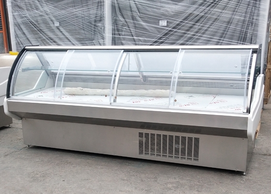 Refrigeratore di raffreddamento dell'esposizione del fan per il supermercato con i Governi frigoriferi posteriori di magazzino per le salsiccie